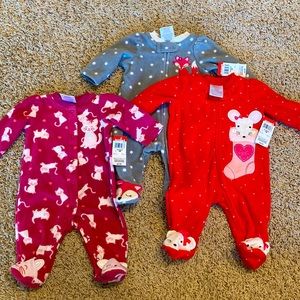 3 newborn sleeper pajamas NWT